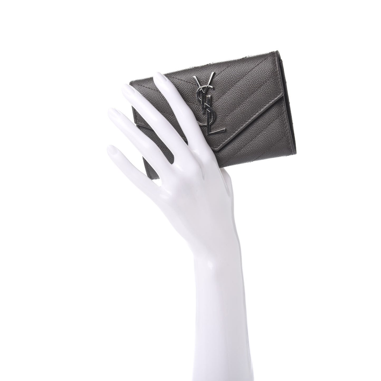 Grain De Poudre Matelasse Chevron Small Monogram Envelope Wallet Earth