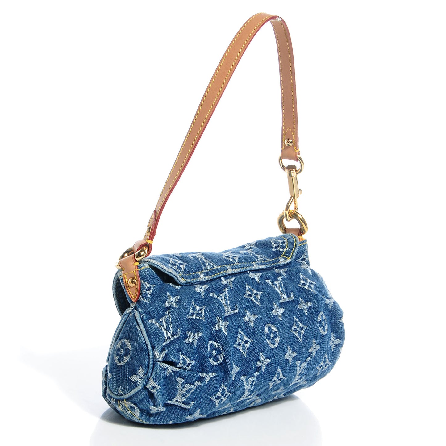 Monogram Denim Mini Pleaty Blue