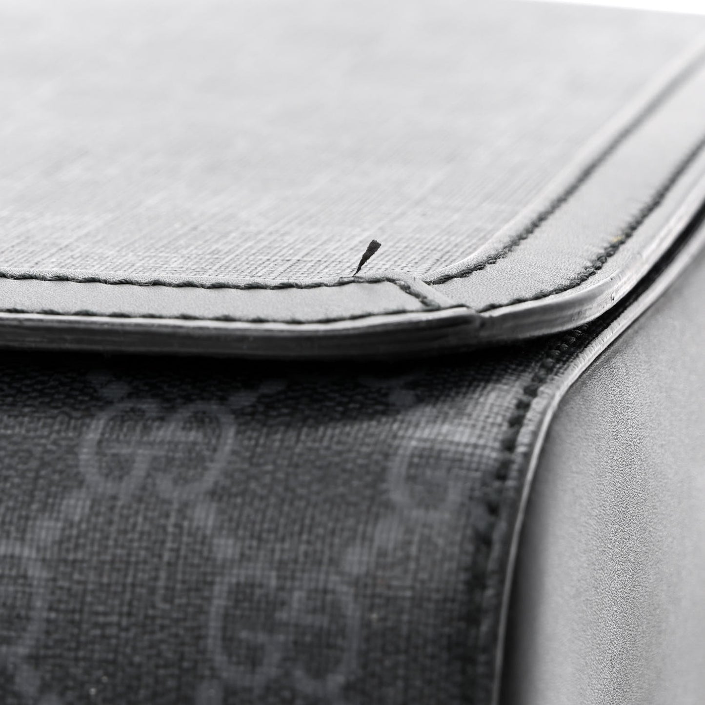 GG Supreme Monogram Web Flap Messenger Bag Black Grey