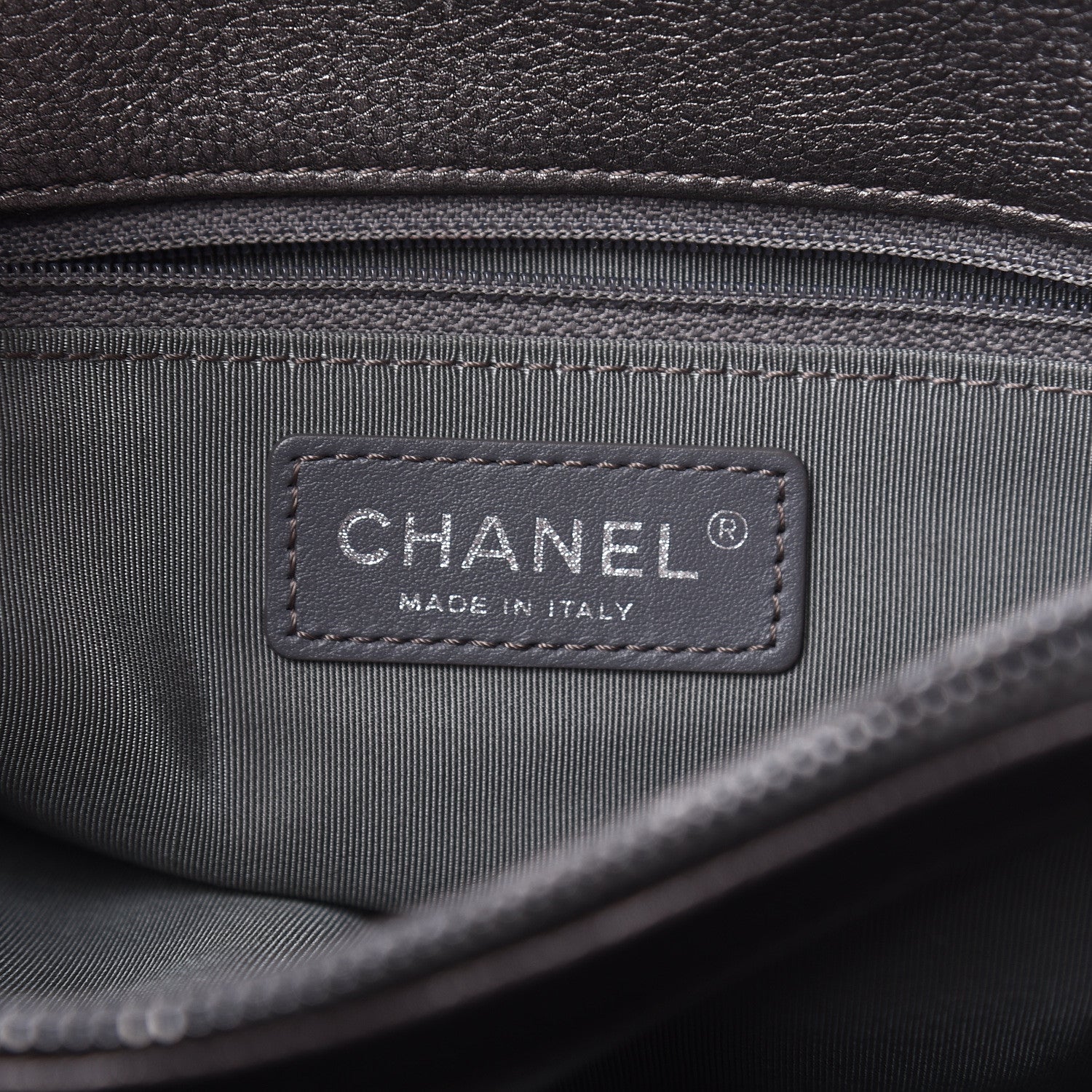 Chanel Metallic Grained Calfskin Quilted Large Casual Pocket Tote Silver 9 of 18