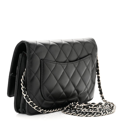 Chanel Lambskin Quilted Wallet On Chain WOC Black 3 of 11