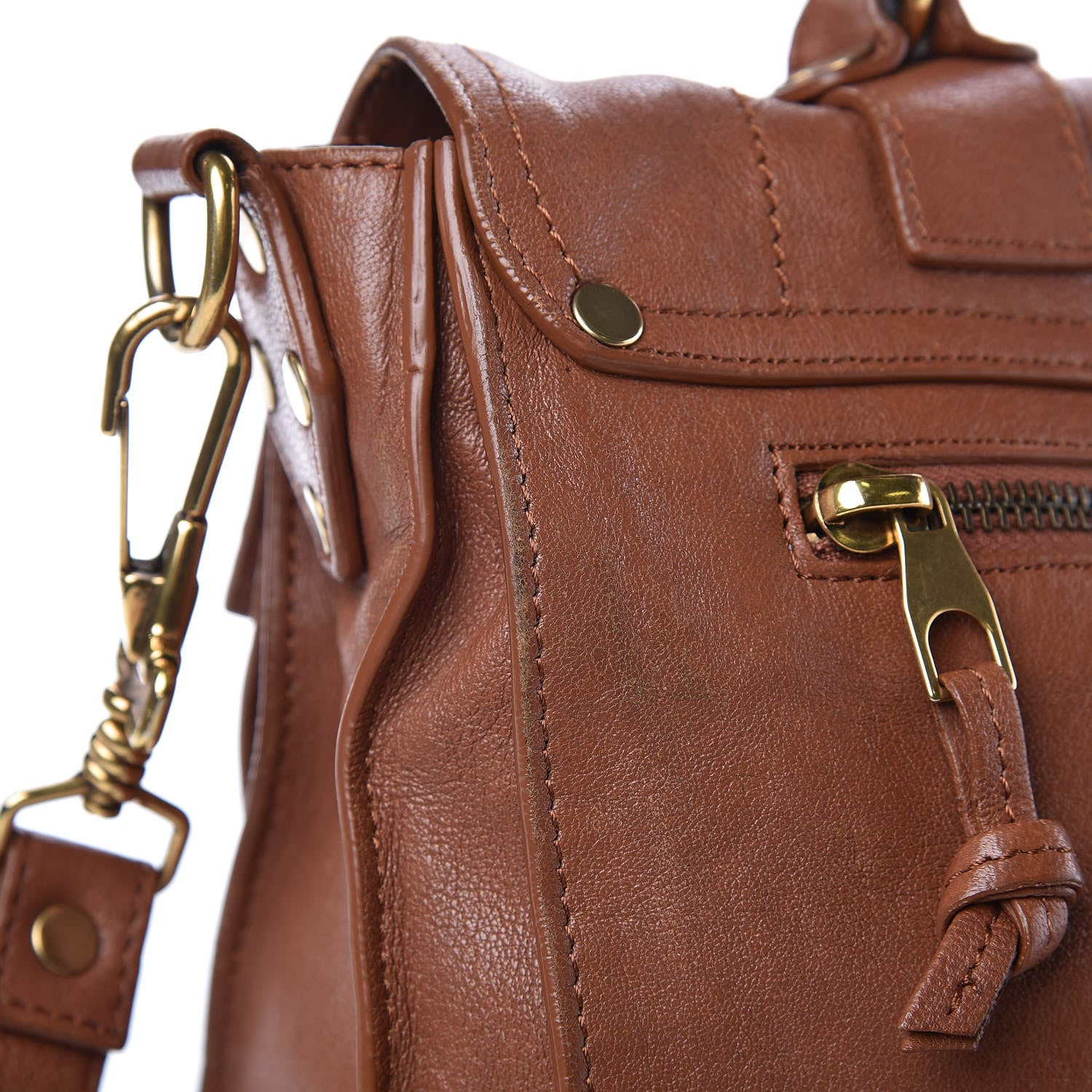 Proenza Schouler Lambskin Medium PS1 Satchel Saddle 12 of 17