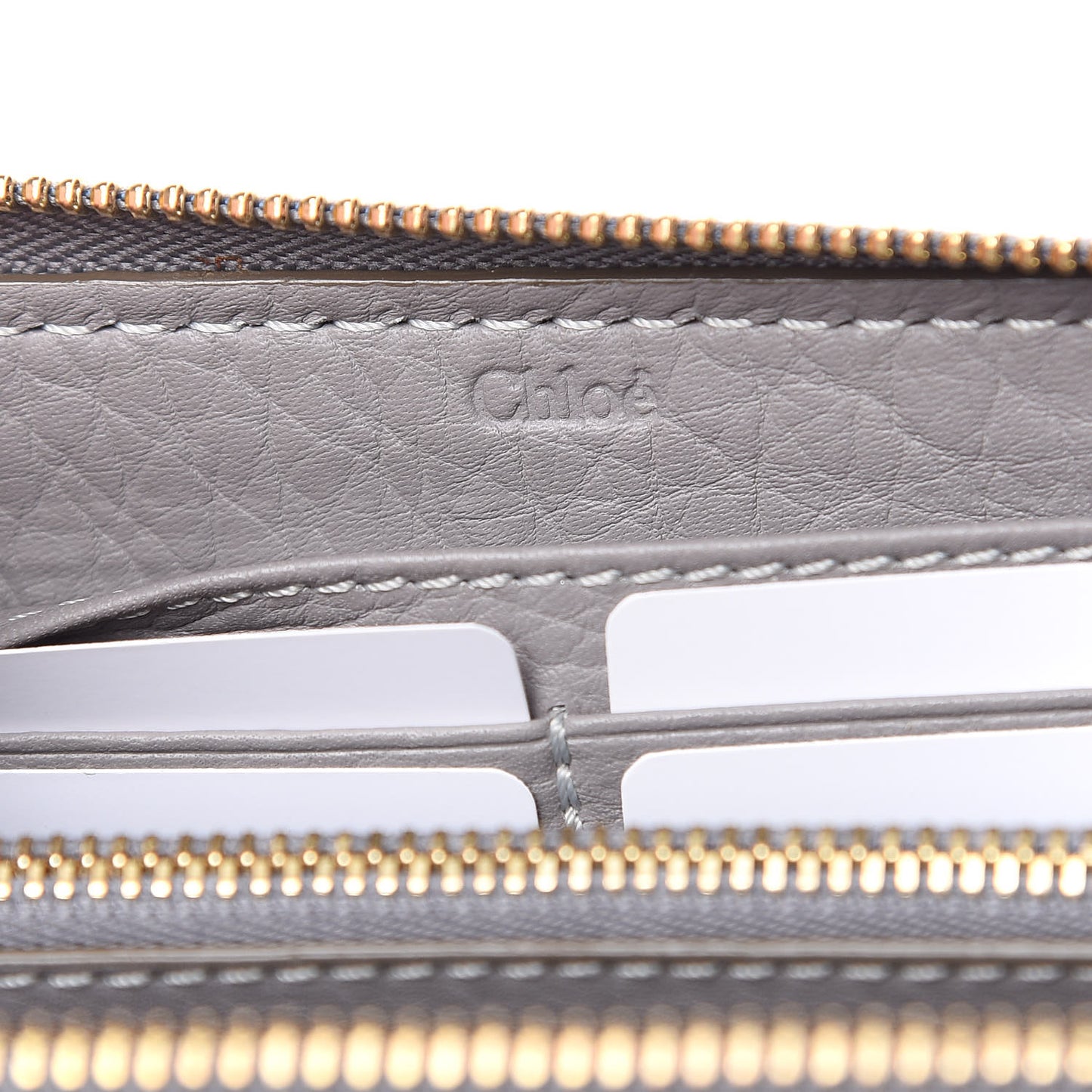 Calfskin Marcie Long Zip Around Wallet Cashmere Grey