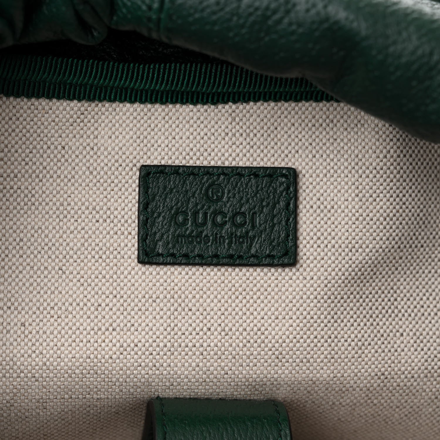 Gucci Grained Calfskin Medium Ophidia Double Buckle Backpack Green 6 of 10