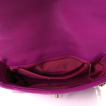 Chanel Lambskin Quilted Medium Chanel 19 Flap Purple 9 of 17