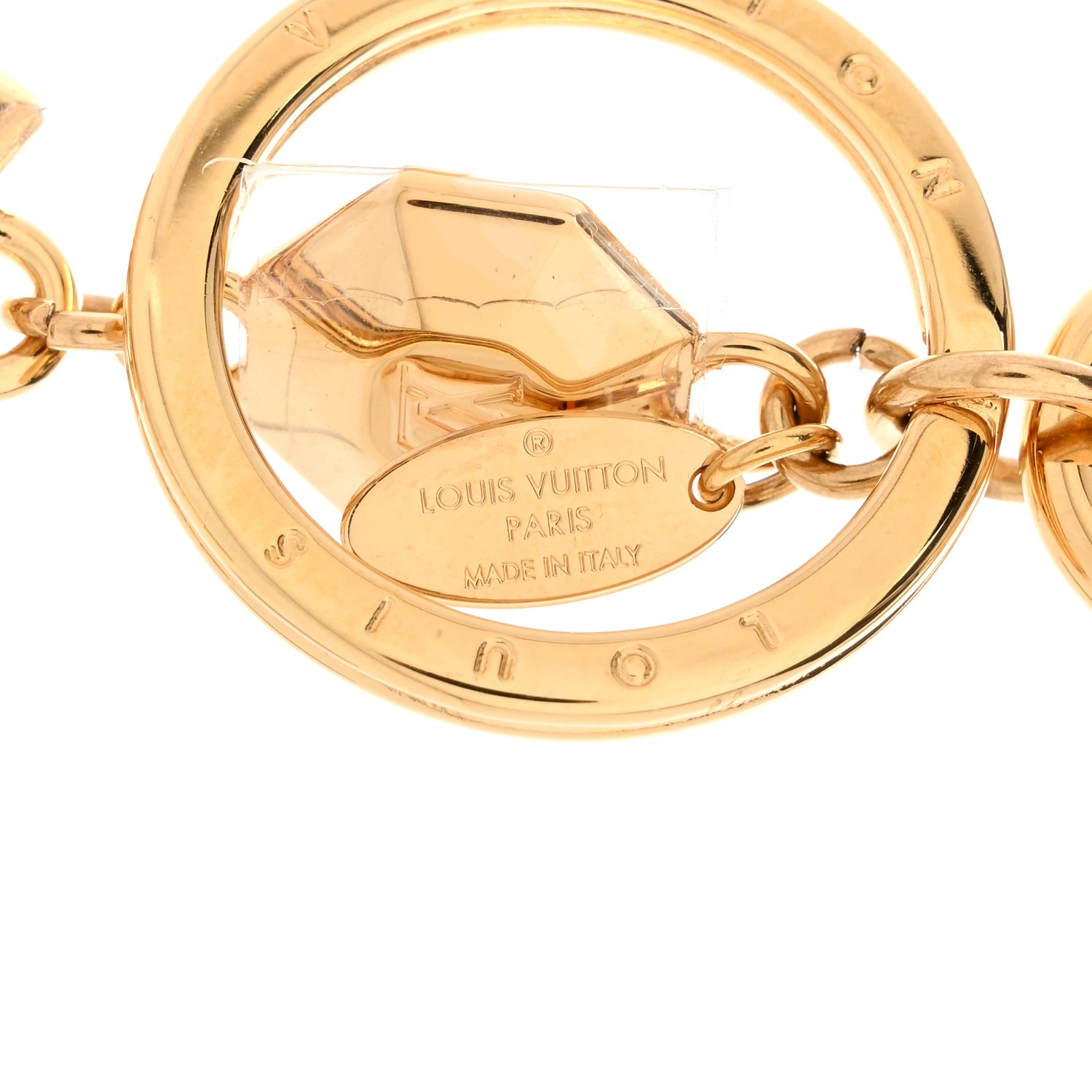 Louis Vuitton Metal LV Facettes Bag Charm Key Holder Gold 4 of 6