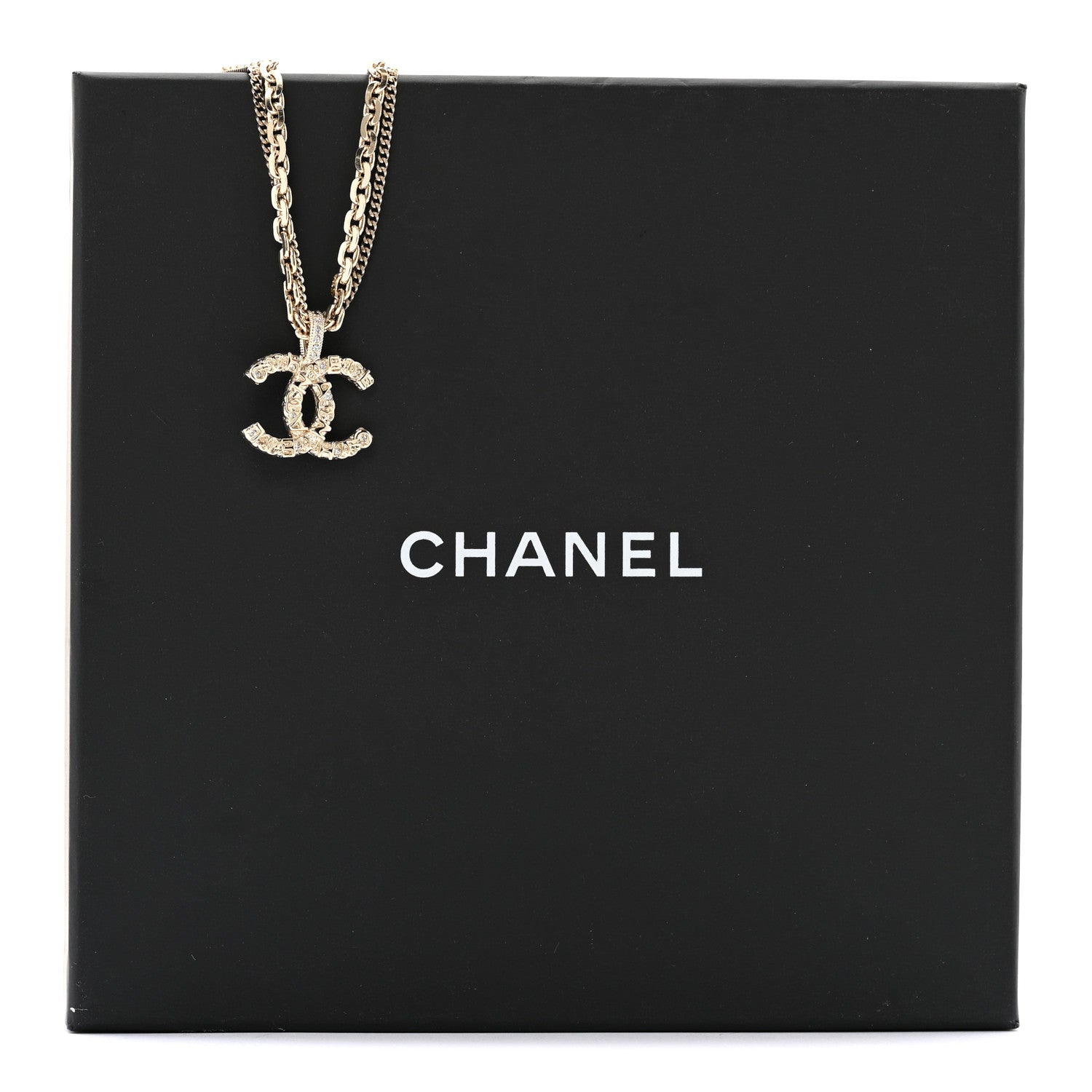 Chanel Crystal CC Multi Strand Chain Necklace Gold 6 of 6