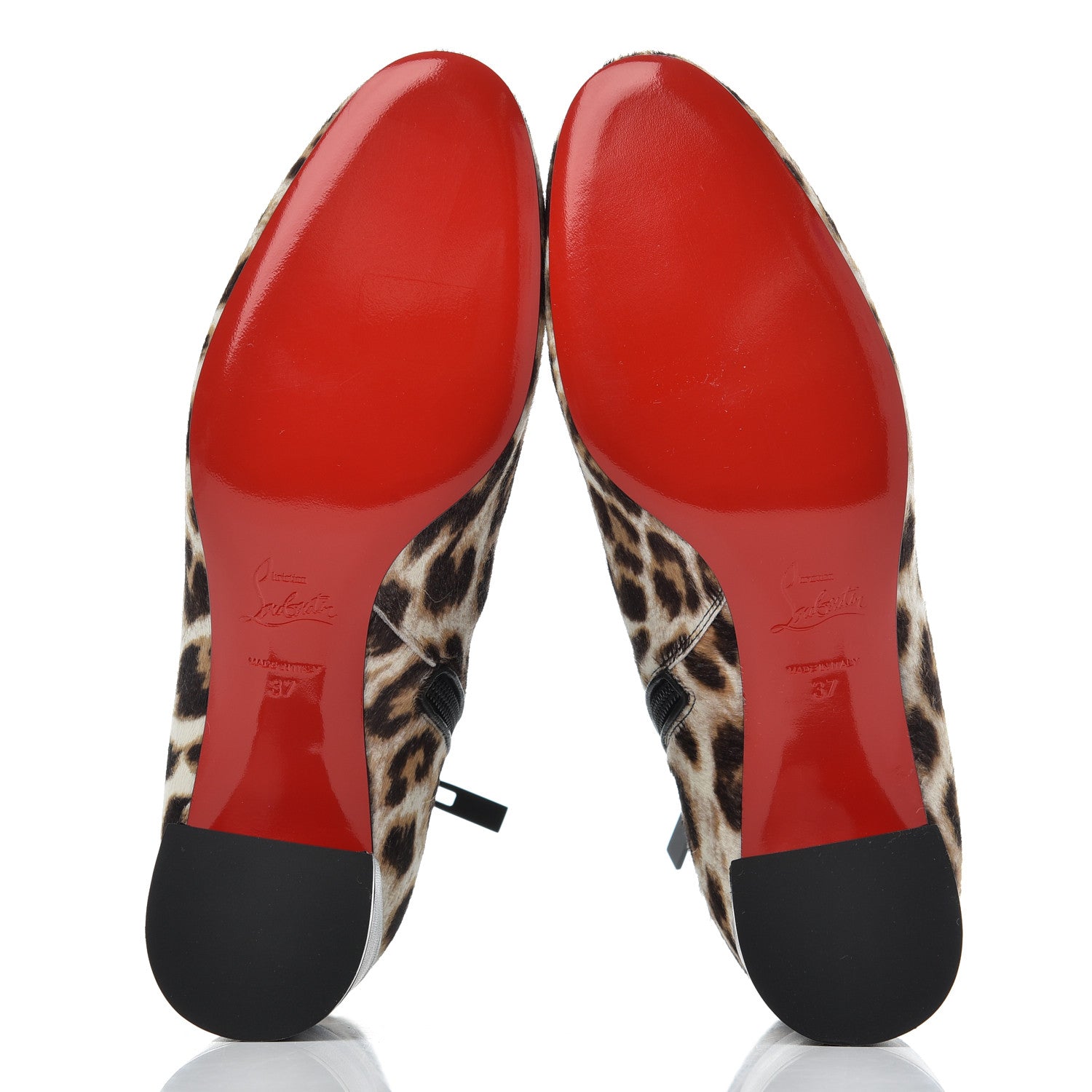 Christian Louboutin Pony Hair Leopard Turela 55 Ankle Boots 37 Black White 5 of 14