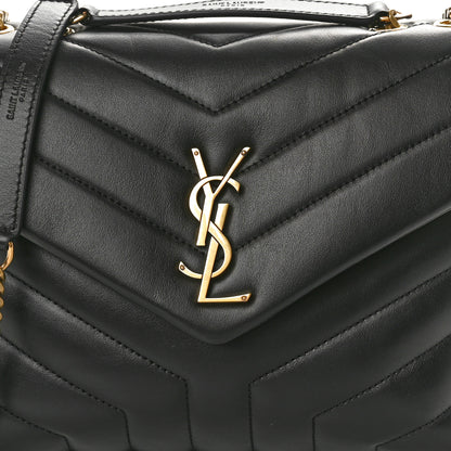 Saint Laurent Calfskin Y Quilted Monogram Small Loulou Chain Satchel Black 8 of 10