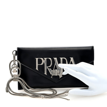 Prada Spazzolato Logo Wristlet Black 2 of 6
