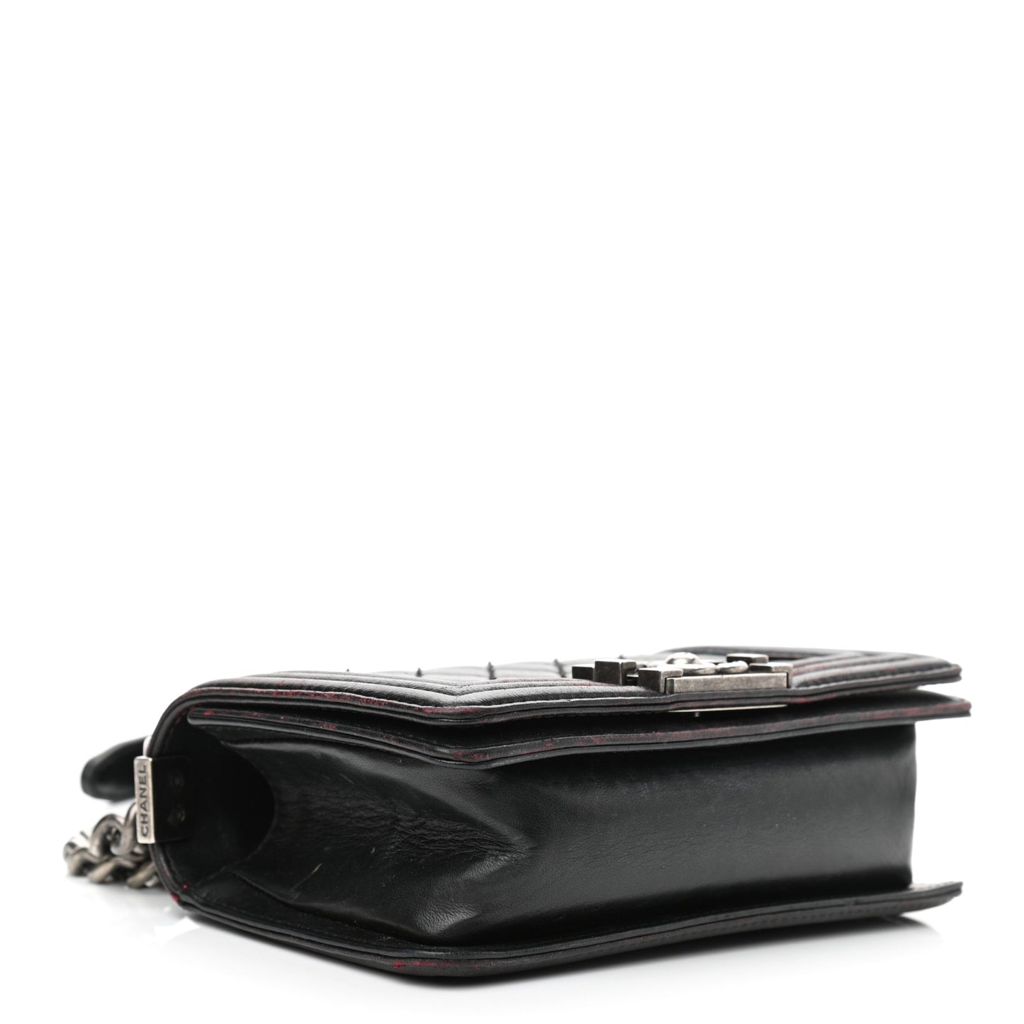 Lambskin Quilted Small Boy Flap Black