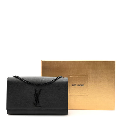 Saint Laurent Grain De Poudre Medium Classic Monogram Monochrome Kate Satchel Black 10 of 10