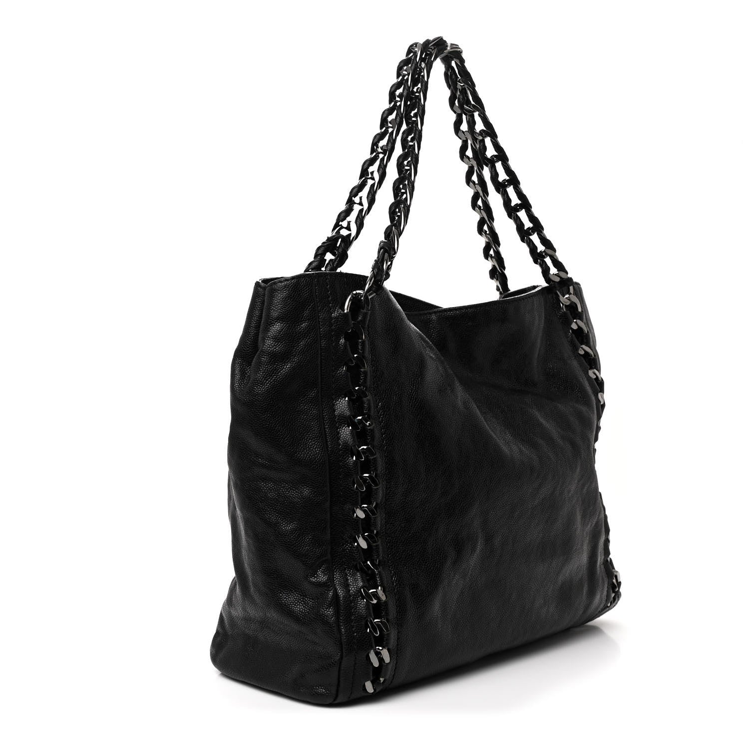 Chanel Glazed Calfskin Modern Chain Tote Black 3 of 14