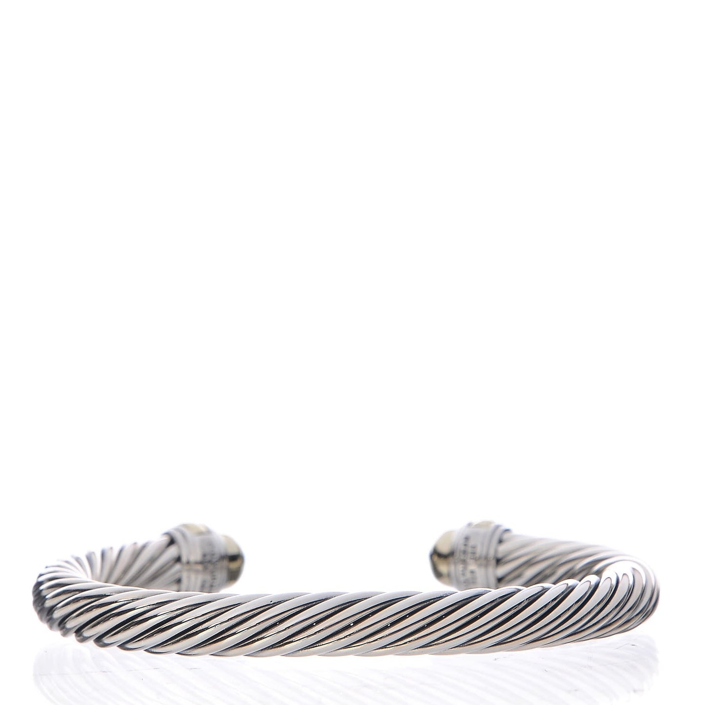 Sterling Silver 14K Yellow Gold 7mm Cable Classics Bracelet