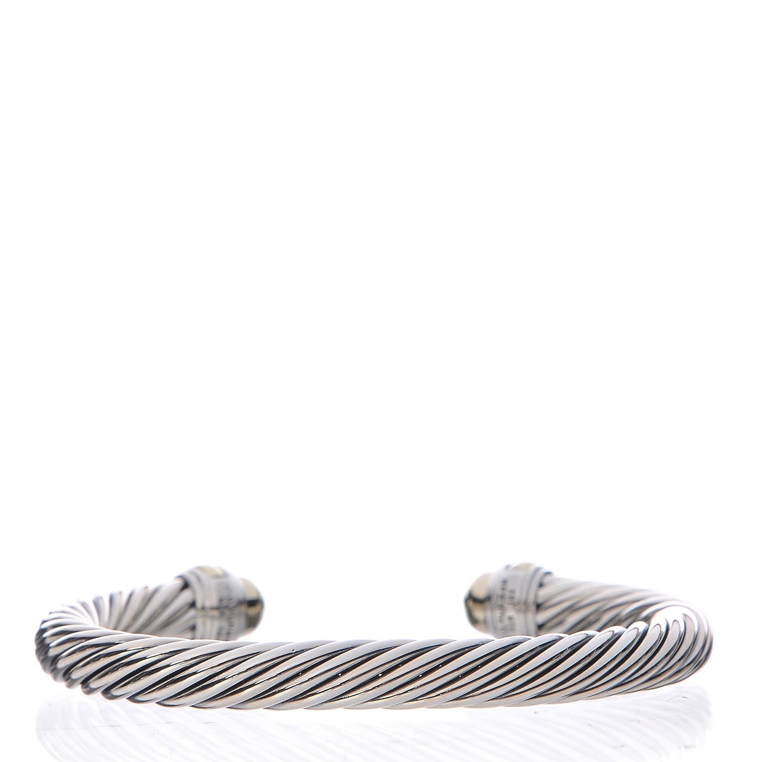 David Yurman Sterling Silver 14K Yellow Gold 7mm Cable Classics Bracelet 3 of 4