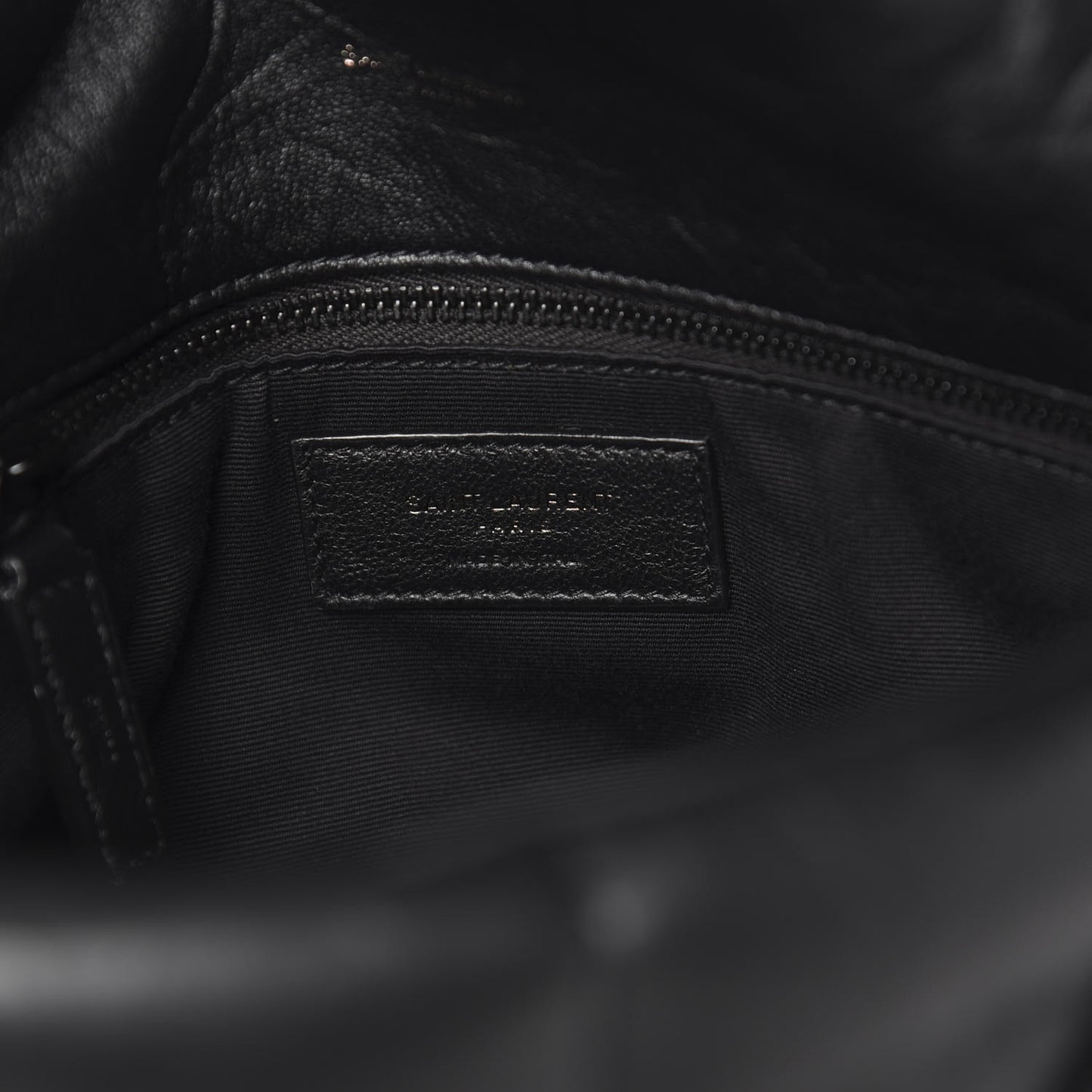Lambskin Quilted Medium Loulou Puffer Monogram Chain Satchel Black