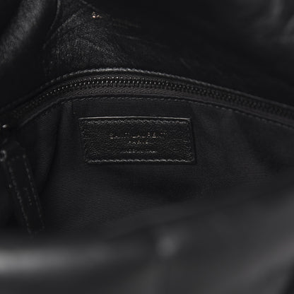 Saint Laurent Lambskin Quilted Medium Loulou Puffer Monogram Chain Satchel Black 5 of 8
