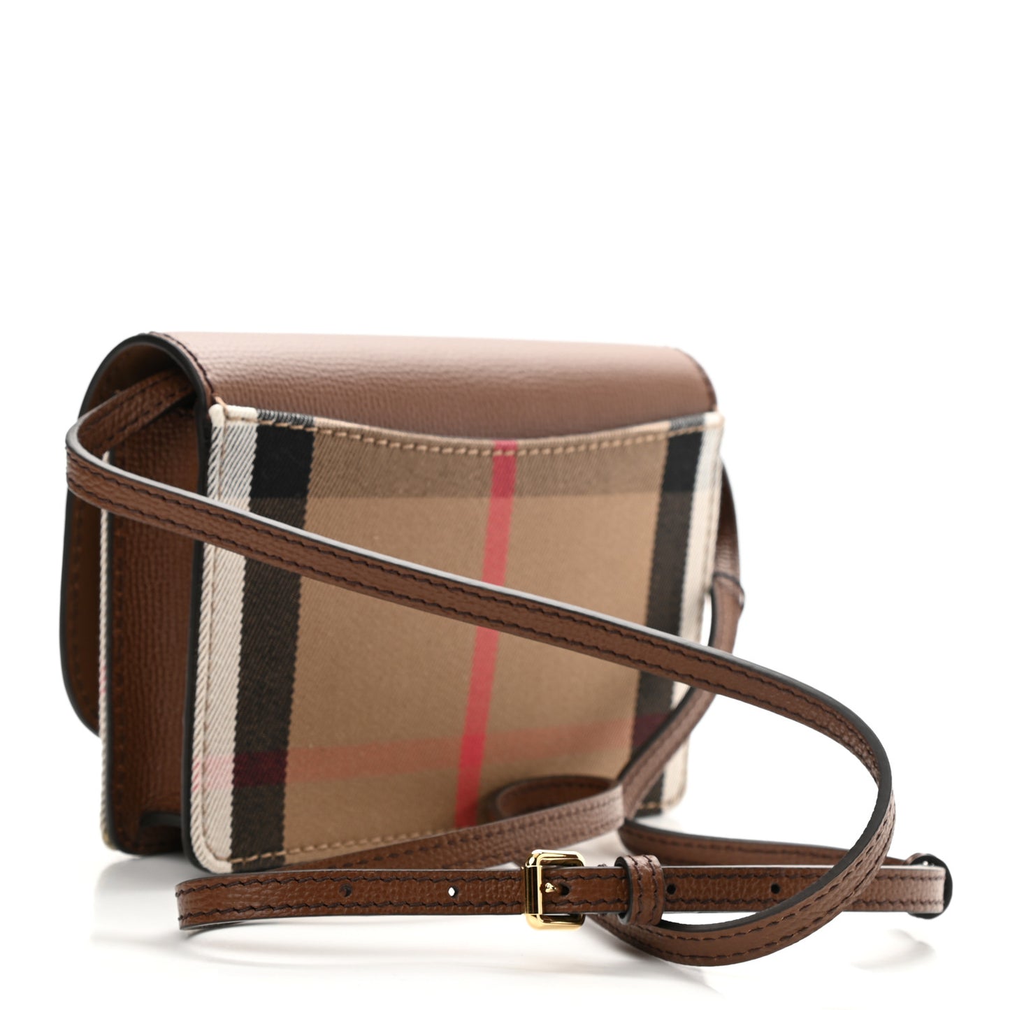 Derby Calfskin House Check Wallet On Chain Brown