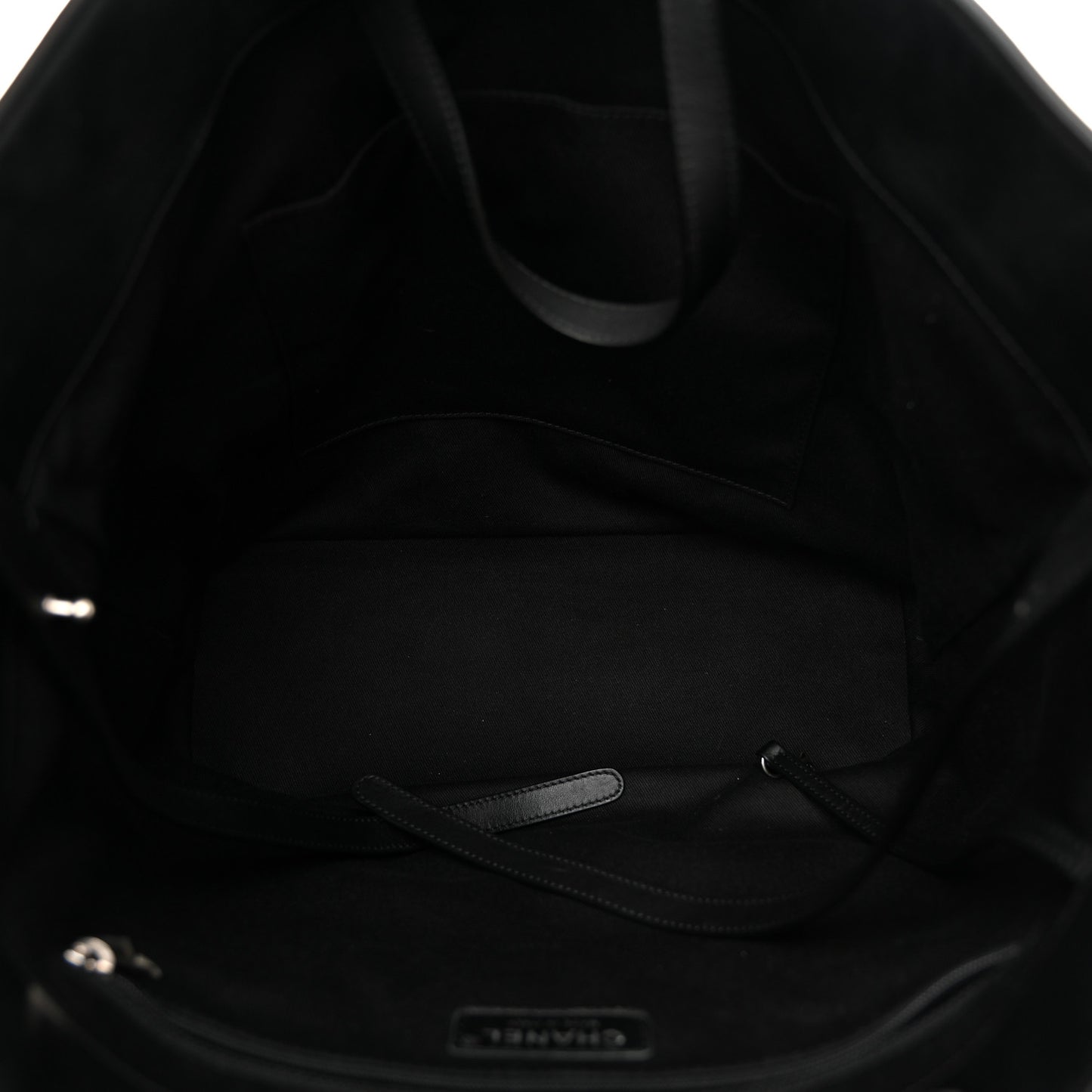 Calfskin Large Coco Eyelets Shopping Tote Black