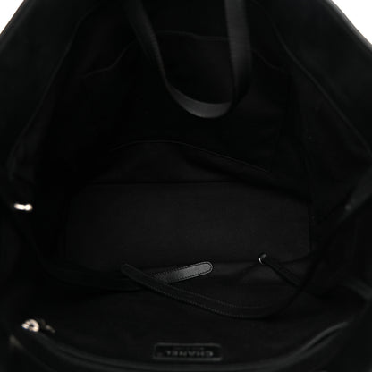 Chanel Calfskin Large Coco Eyelets Shopping Tote Black 5 of 10