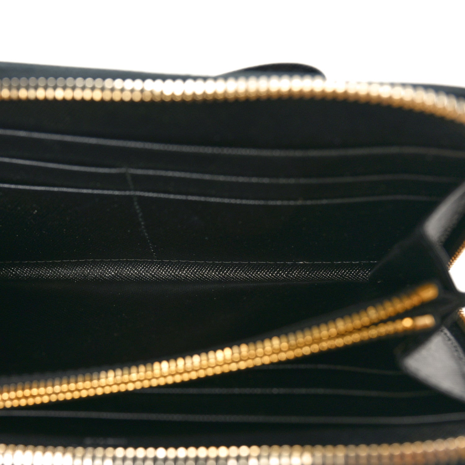 Prada Saffiano Fiocco Bow Zip Around Wallet Black 4 of 7
