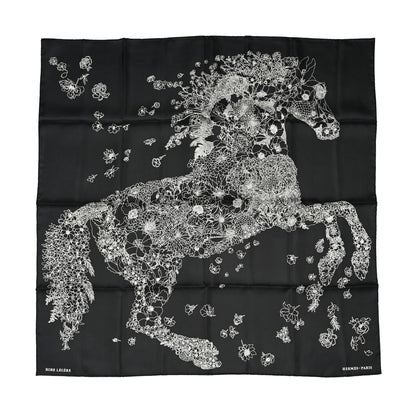 Hermes Silk Twill Robe Legere Scarf 90 Black White 1 of 4