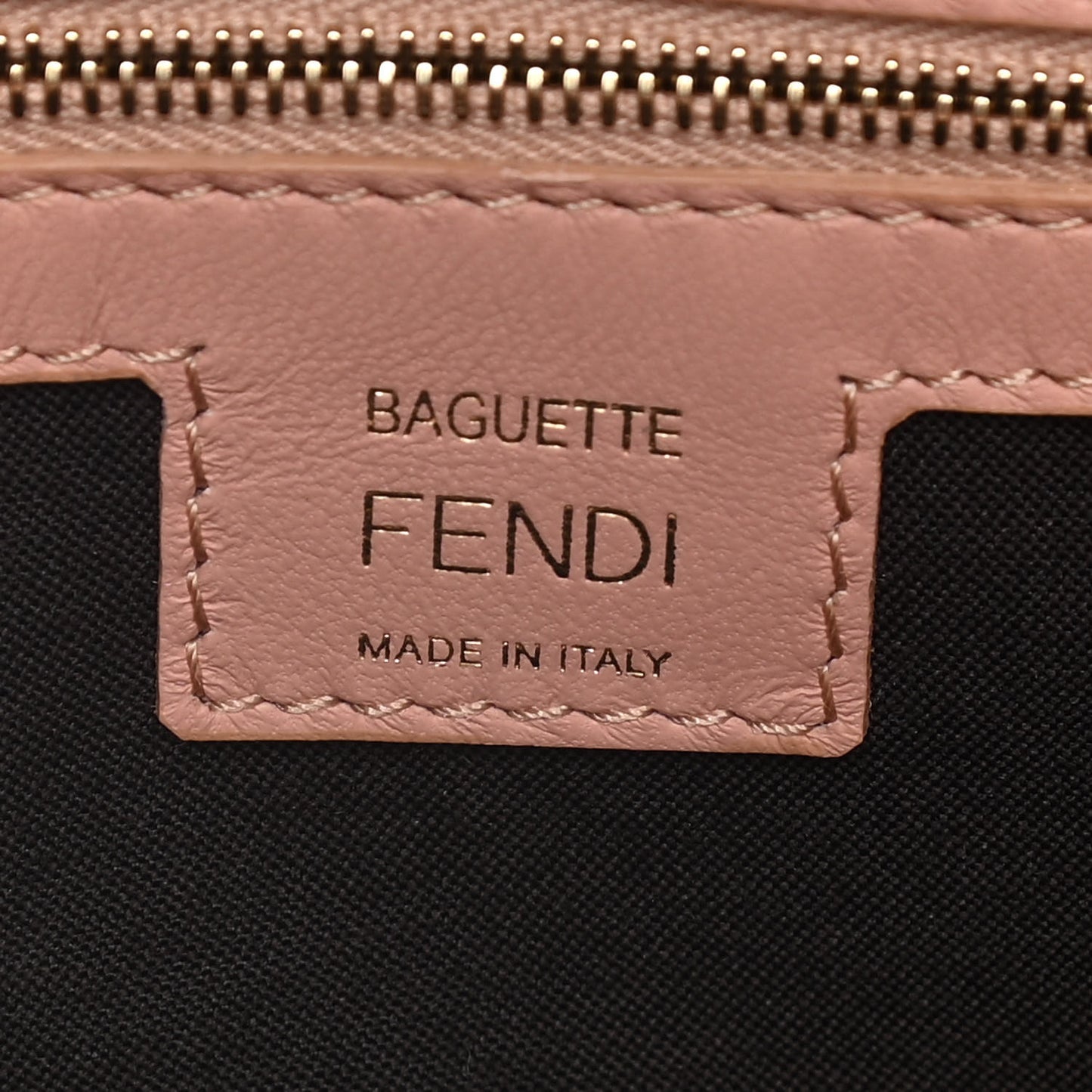 Nappa FF 1974 Embossed Large Baguette Rosa Bourbon