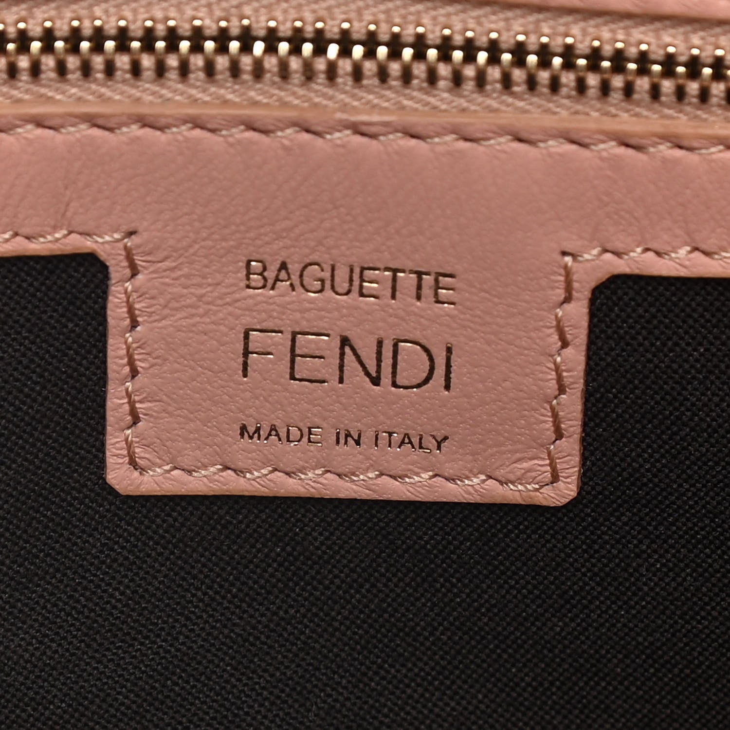 Fendi Nappa FF 1974 Embossed Large Baguette Rosa Bourbon 7 of 17