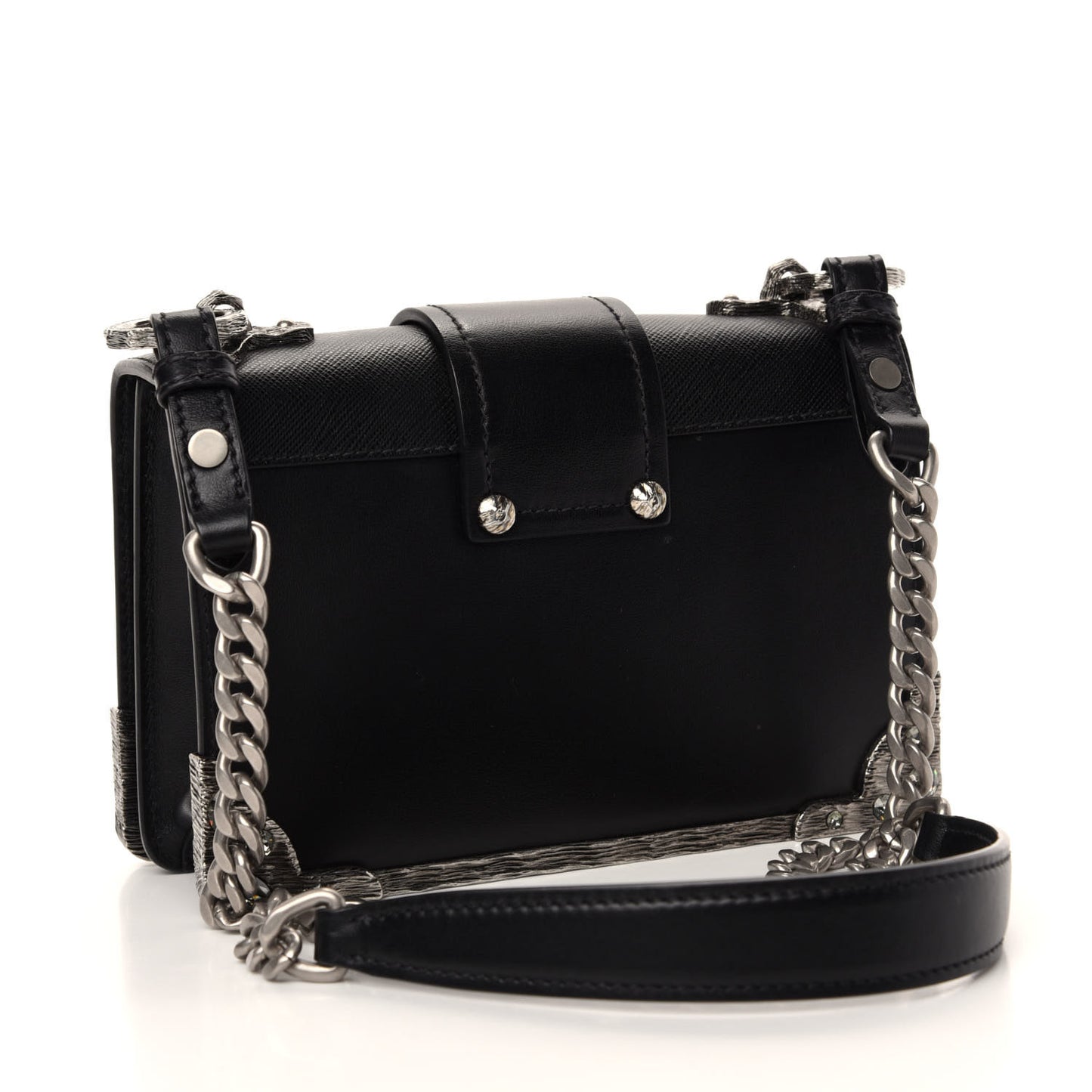 Crystal City Calf Saffiano Cahier Shoulder Bag Black
