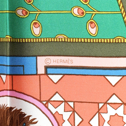 Hermes Silk La Danse Des Amazones Scarf 90 Vert d'eau Rose 4 of 6