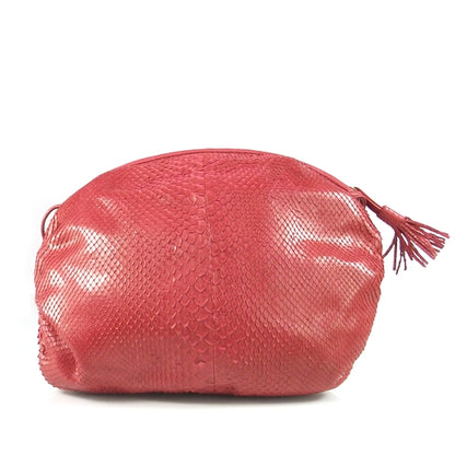 Bottega Veneta Vintage Snakeskin Tassel Bag Red 1 of 8