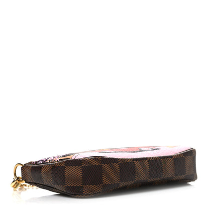 Louis Vuitton Damier Ebene 2019 Christmas Animation Mini Pochette Accessories Red 4 of 7