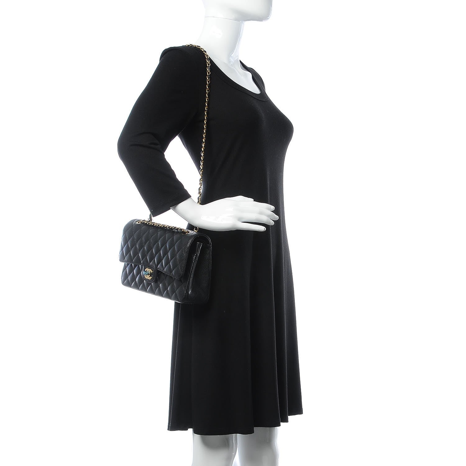 Chanel Caviar Quilted Medium Double Flap Black 3 of 9