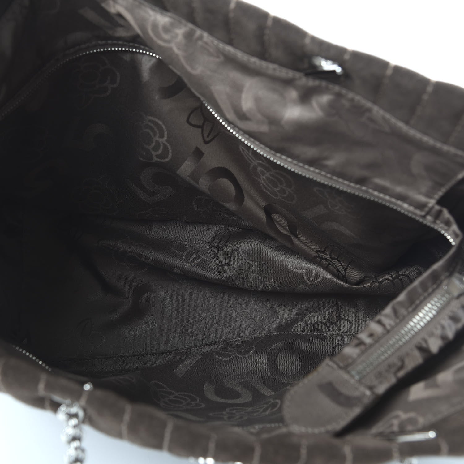Chanel Suede Quilted Vertical Tote Brown 5 of 11