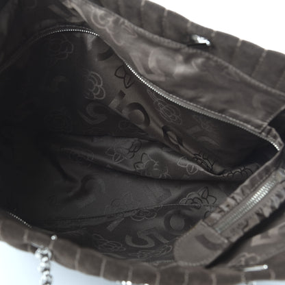 Chanel Suede Quilted Vertical Tote Brown 5 of 11