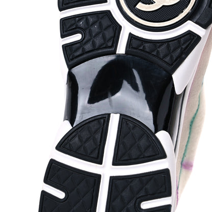 Chanel Wool Suede Calfskin CC Sneakers 38 Multicolor 12 of 18