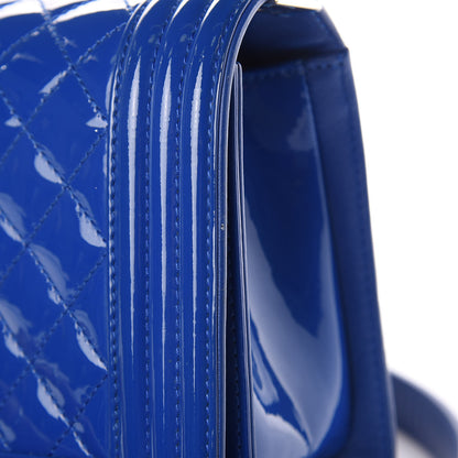 Chanel Patent Calfskin Medium Plexiglass Boy Flap Blue 13 of 13