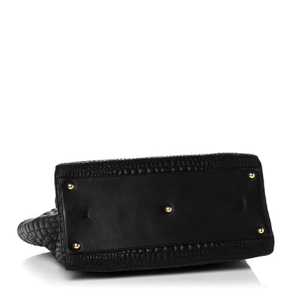 Fendi Nappa Crocodile Trapuntata Large 3Jours Tote Black 4 of 11