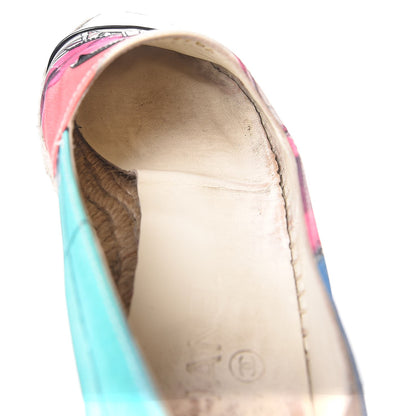 Chanel Crepe Patent CC Espadrilles 37 Multicolor Black 16 of 18