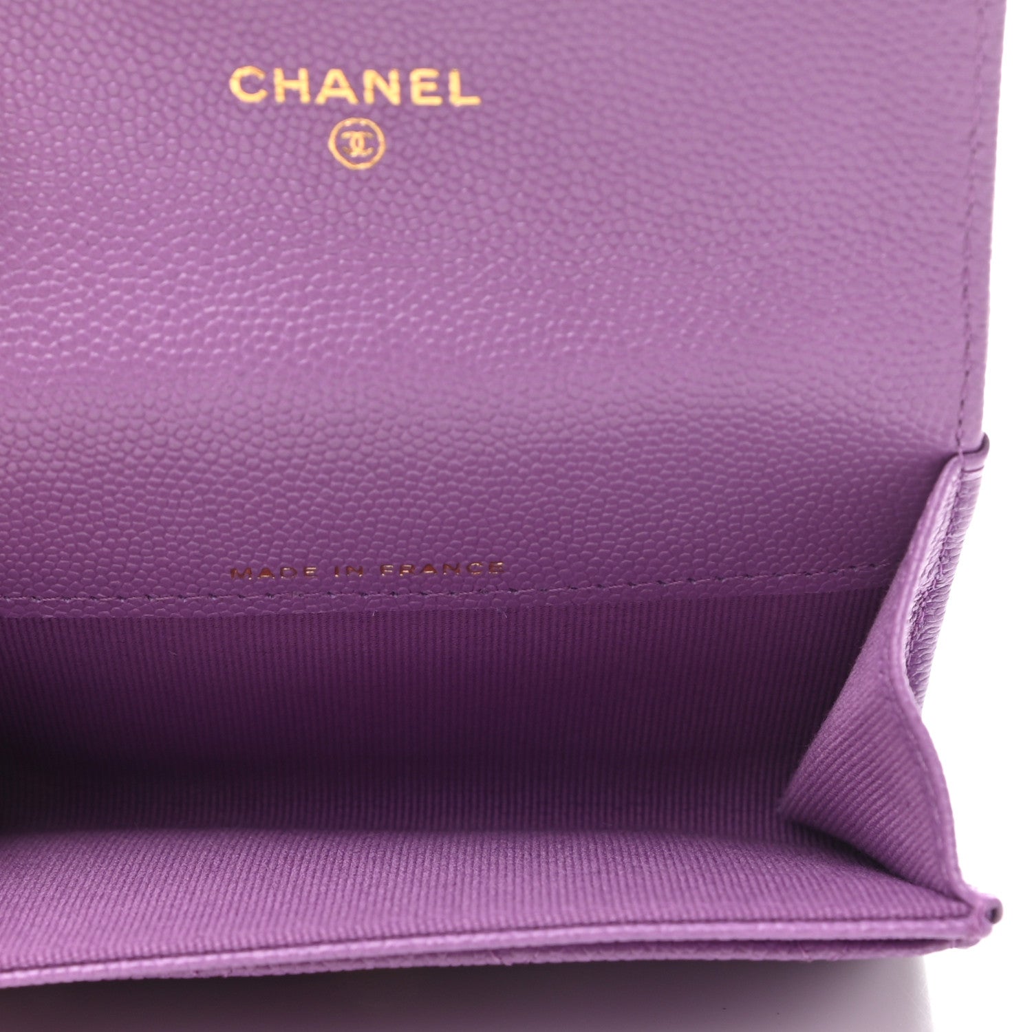 Chanel Caviar Quilted Flap Card Holder Wallet Purple 5 of 8