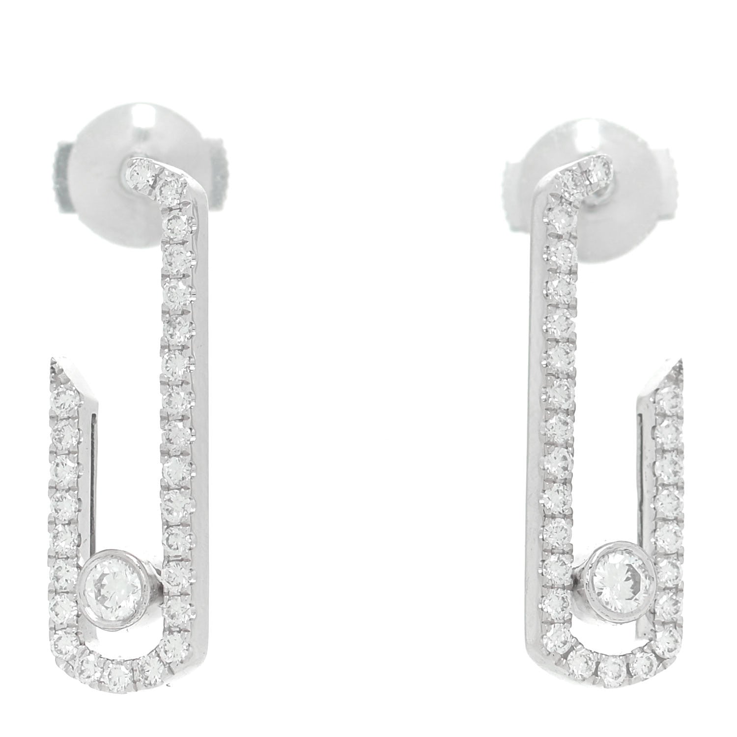 Messika X GIGI HADID 18K White Gold Diamond Move Addiction Earrings 1 of 5