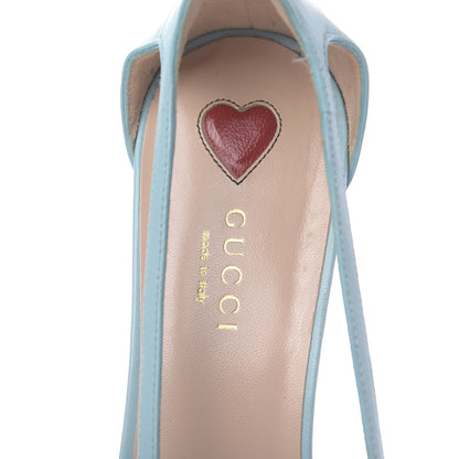 Gucci Malaga Kid Unia Cherry Pumps 38.5 New Acquamarine Emerald Cocoa 6 of 12