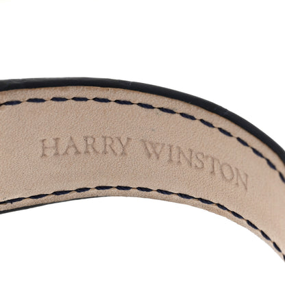 Harry Winston 18K Rose Gold Alligator Diamond 39mm Midnight Quartz Watch Champagne 5 of 6