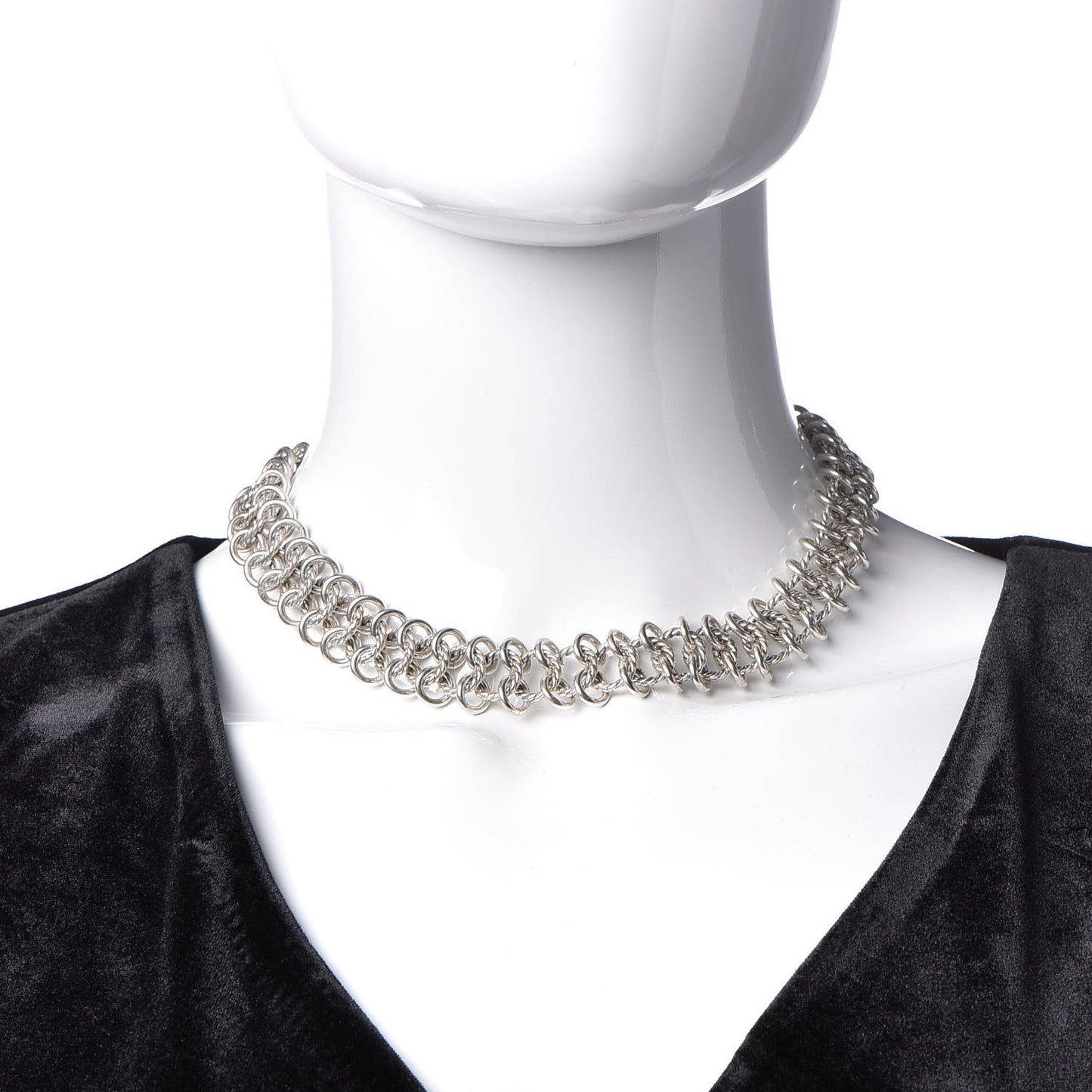 Sterling Silver 18K Yellow Gold Atlas Chain Mail Necklace