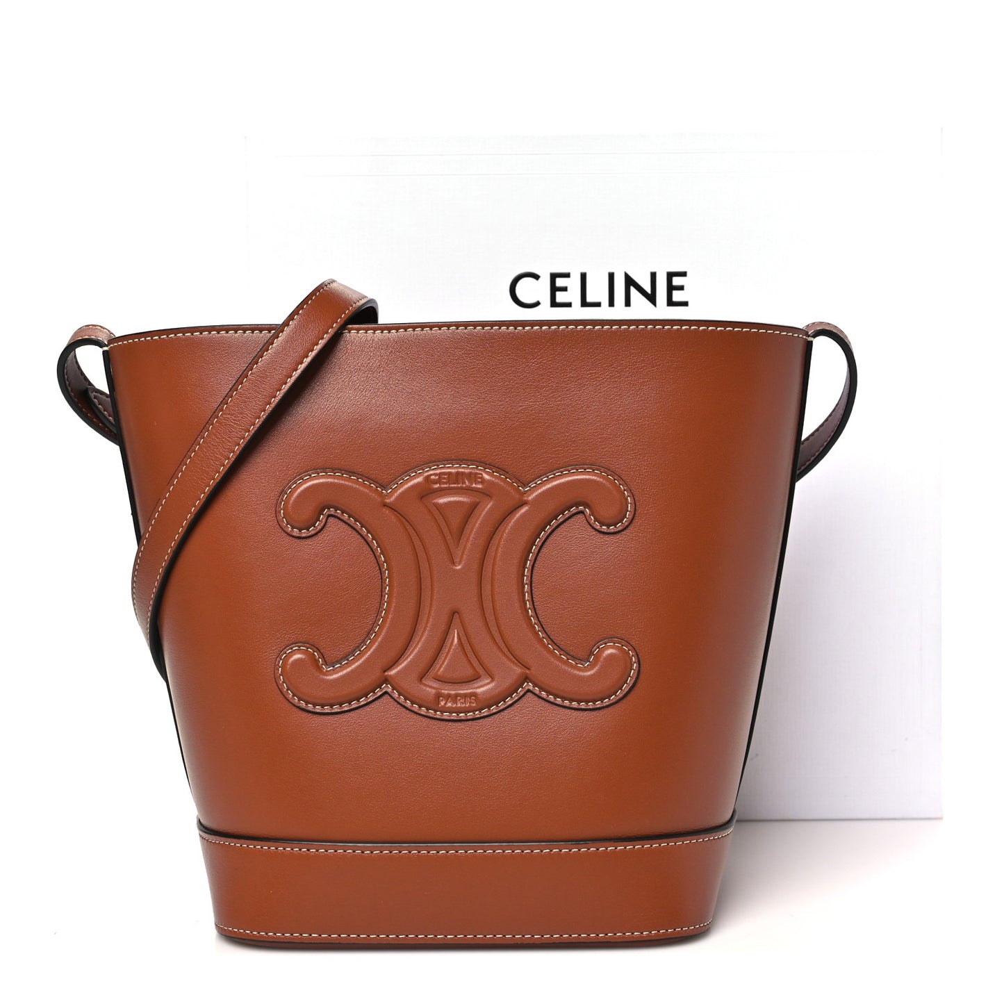 Smooth Calfskin Small Cuir Triomphe Bucket Bag Tan