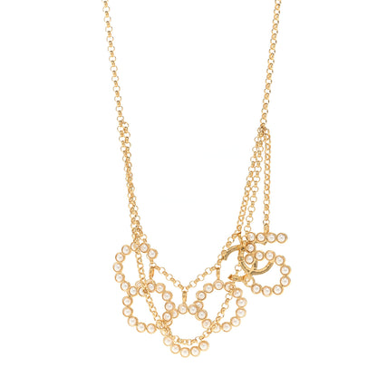 Chanel Pearl Coco Necklace Gold 1 of 6