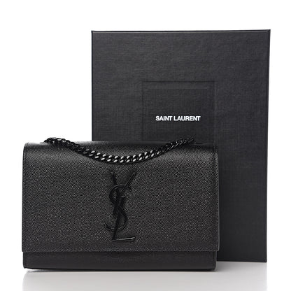 Saint Laurent Grain De Poudre Small Monogram Kate Satchel Black 13 of 13