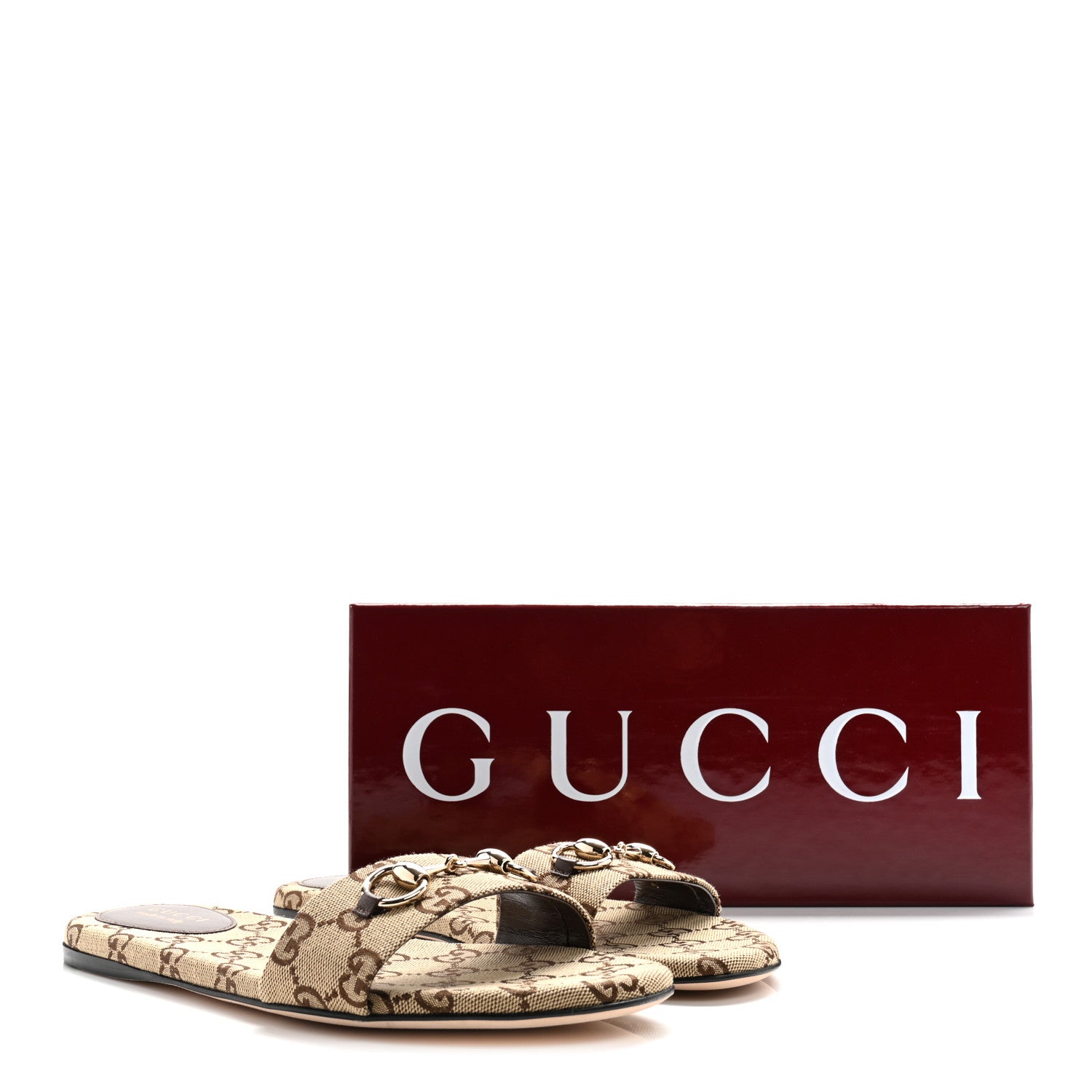 Gucci Monogram Horsebit Slide Sandals 39.5 Camel Ebony 11 of 11