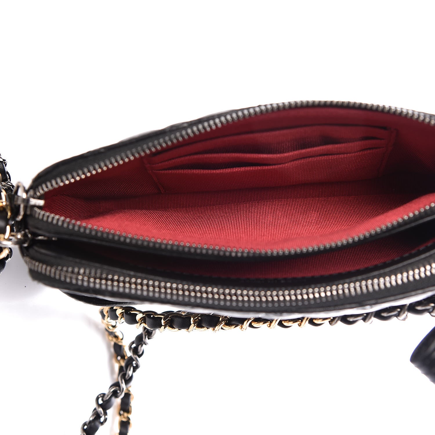 Chanel Aged Calfskin Quilted Small Gabrielle Clutch With Chain Black 7 of 14