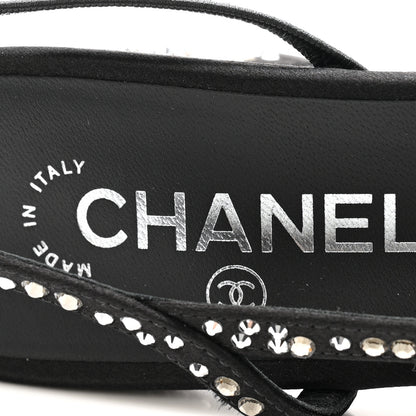 Chanel Strass Cap Toe CC Slingback Pumps 39.5 Black 6 of 10
